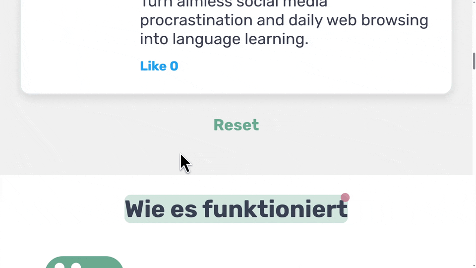 Gif showing the dictionary hover mode