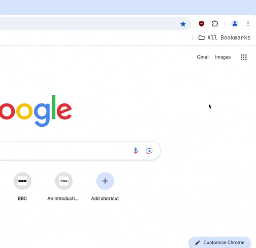 Gif showing how to login to the extension
